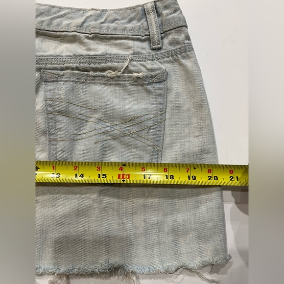 Aeropostale‎ Vintage 90s Y2K Distressed Denim Micro Mini Skirt Sz. 9/10 - Picture 5 of 8